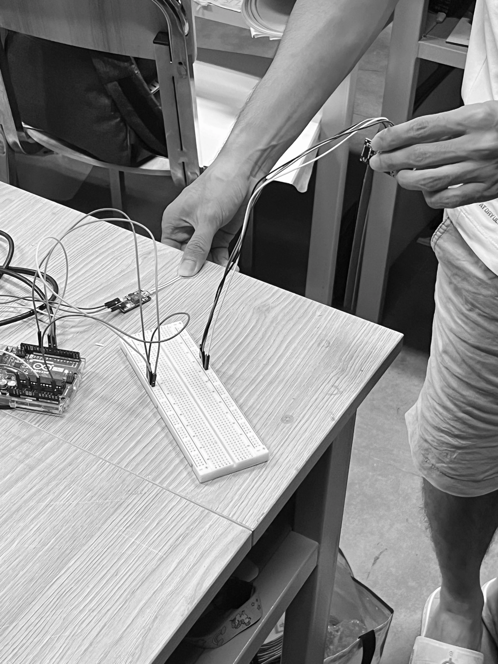 Testing the circuit.
