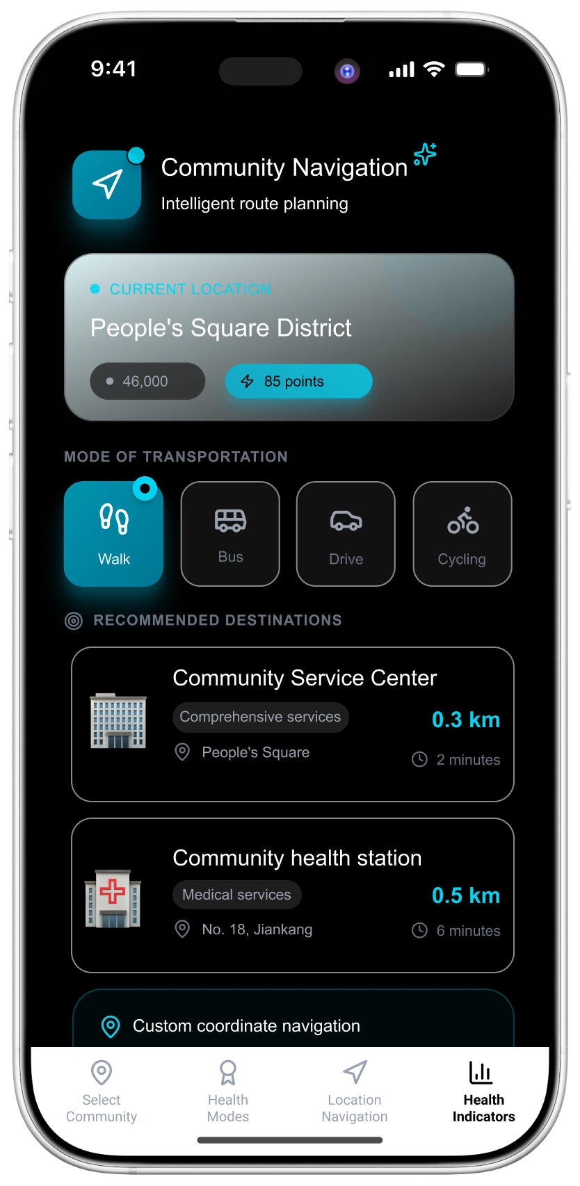 Location and community navigation.